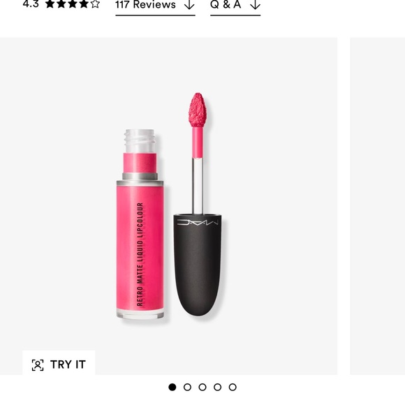 MAC Retro Matte Liquid Lip Metallic Rose&hyper real glow flash+Awe  Highlighter - Picture 9 of 11